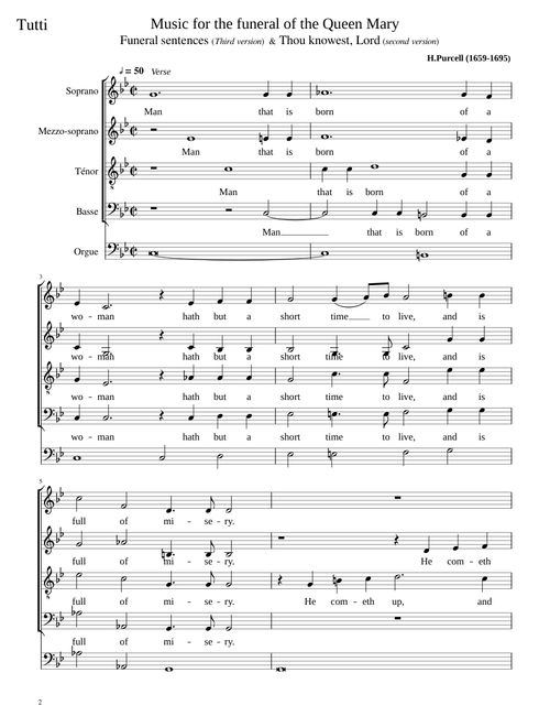 Music for the funeral of the Queen Mary- Tutti