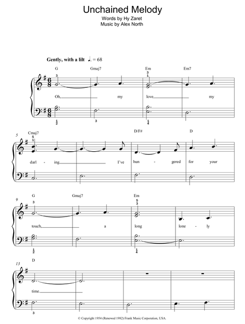 Unchained Melody - The Righteous Brothers (Easy Piano)