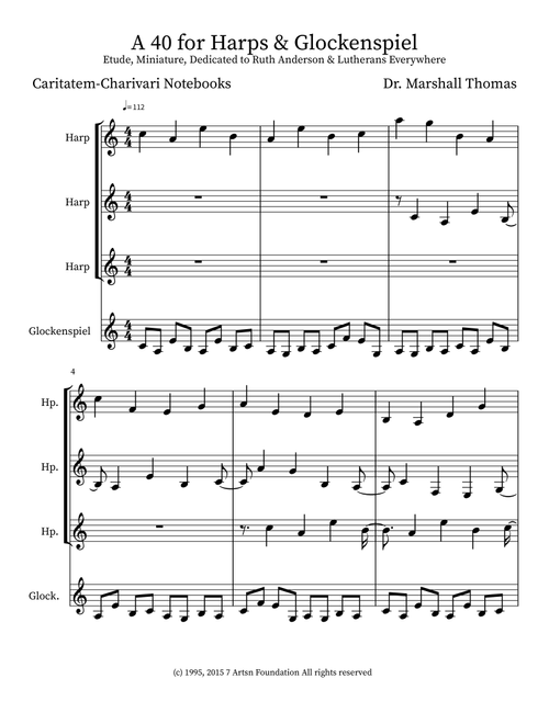 A 40 for Harps & Glockenspiel - Celebrity Chamber Players (Small Ensemble)