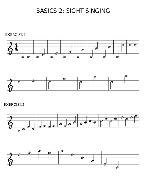 BASICS 2  SIGHT SINGING