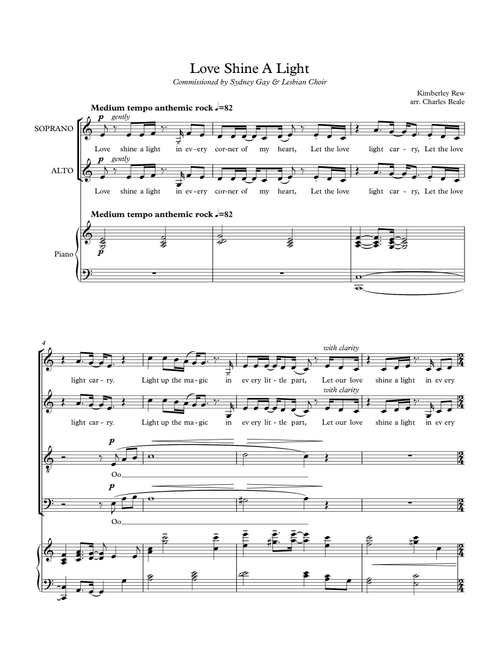Love Shine A Light (Arr. Charles Beale) - Katrina And The Waves (Choral, SATB)