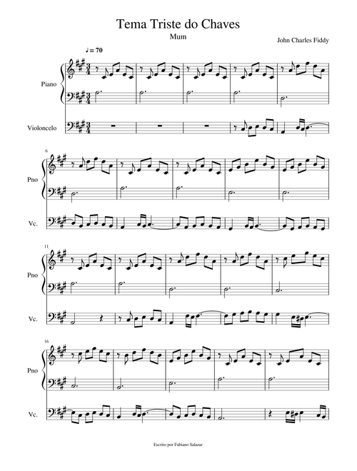 Tema Triste do Chaves (Cello e piano)