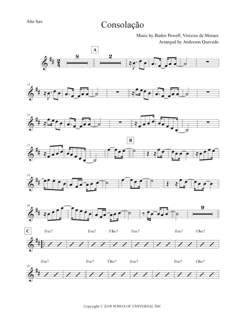 Consolacao (Arr. Anderson Quevedo) - Baden Powell De Aquino (Alto Sax Solo)