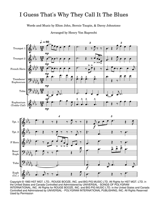 I Guess That's Why They Call It The Blues (Arr. Henry Von Ruprecht) - Elton John (Brass Ensemble)