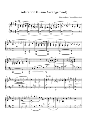 Adoration – Florence Price Sheet Music for Piano (Solo) easy ...