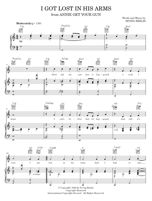 I Got Lost In His Arms - Al Jolson, Irving Berlin (Piano-Vocal-Guitar)
