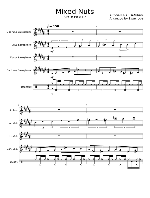 Mixed Nuts - for Sax Quartet+