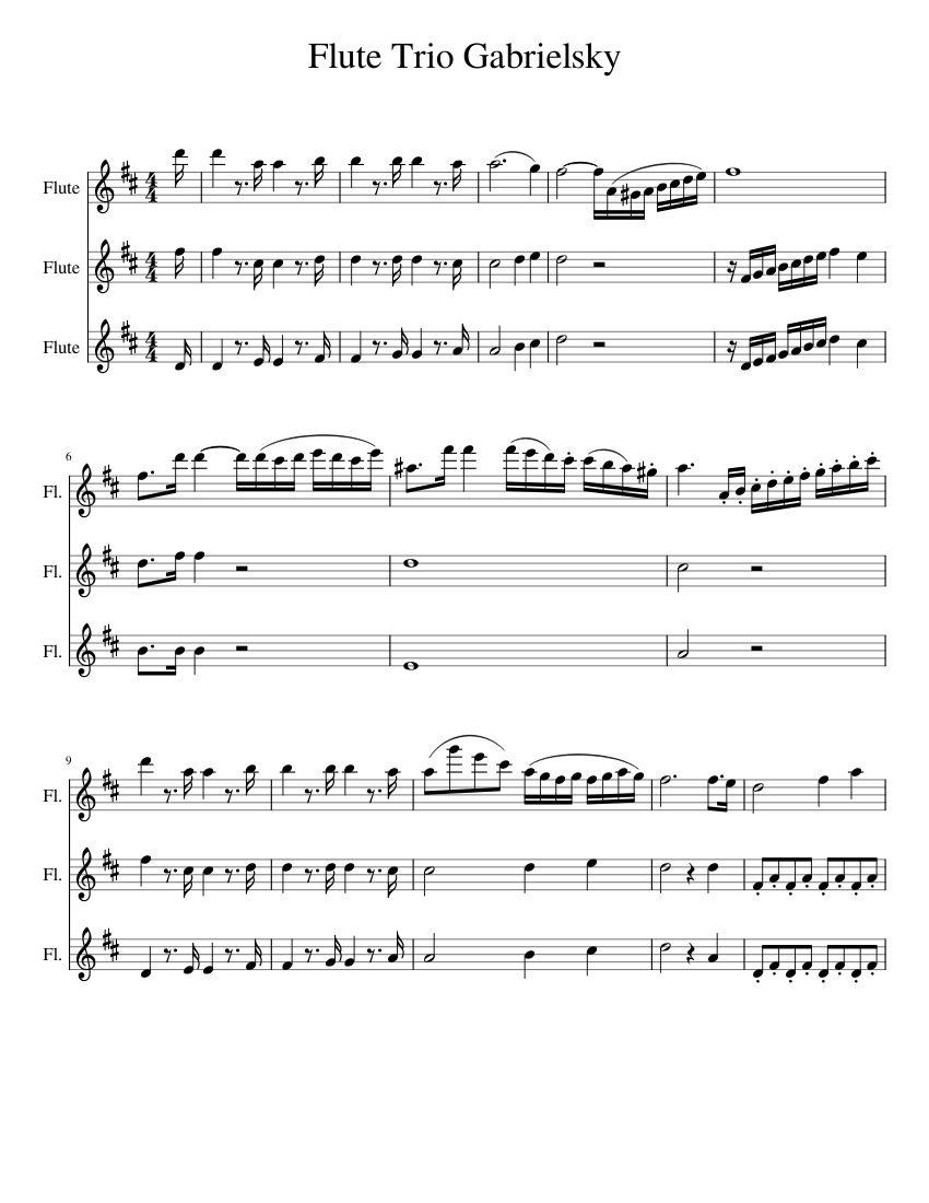 flute trio gabrielsky Sheet Music for Flute (Woodwind Trio