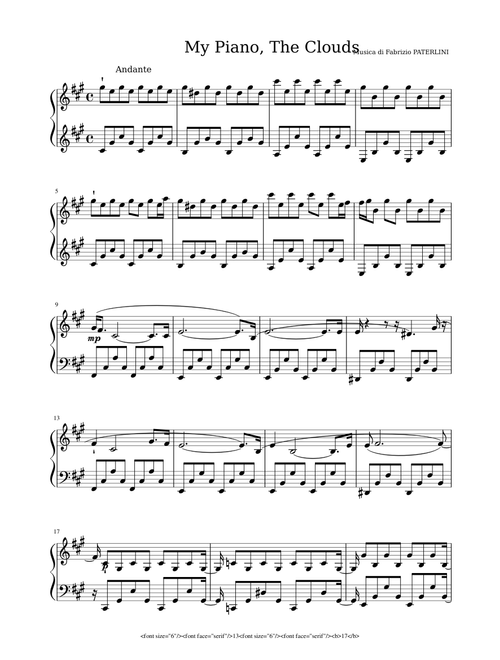 My Piano, The Clouds - Fabrizio PATERLINI