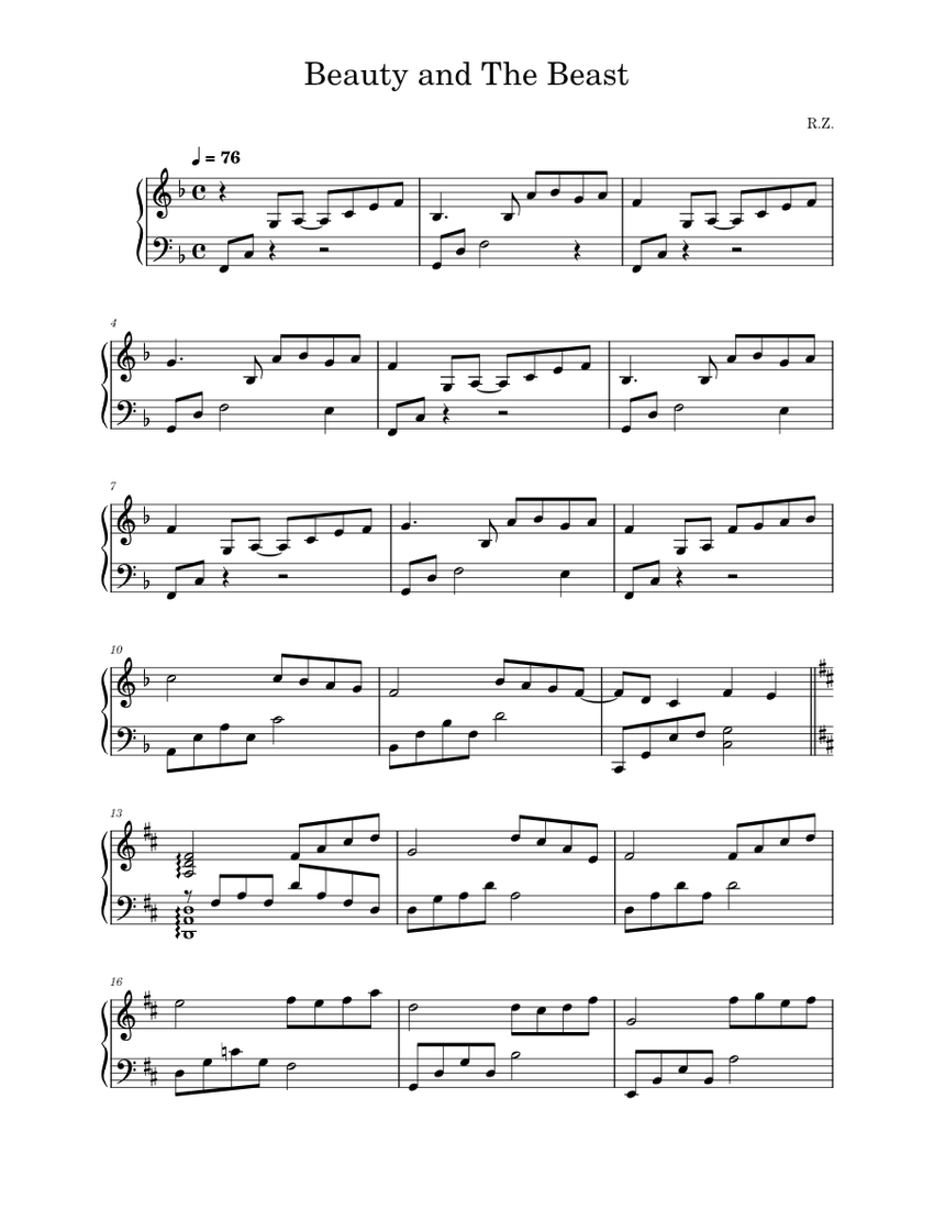 Image Yiruma image beautiful image beautiful image beautiful image beautiful image beautiful image beautiful image beautiful image beautiful image beautiful - Beauty And The Beast – Piano SOLO - R.Z. Sheet music for Piano ...