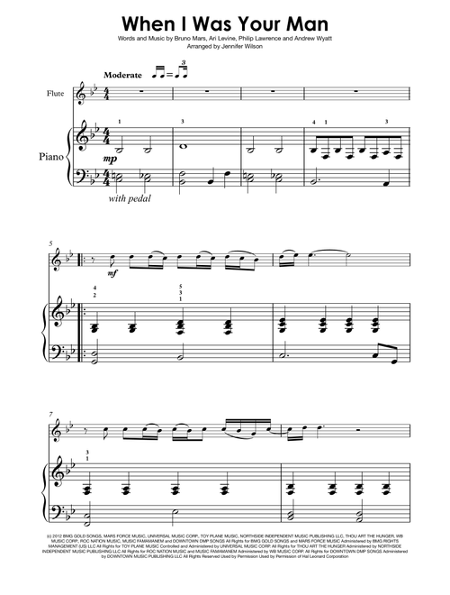 When I Was Your Man (Arr. Jennifer Wilson) - Bruno Mars (Flute and Piano)