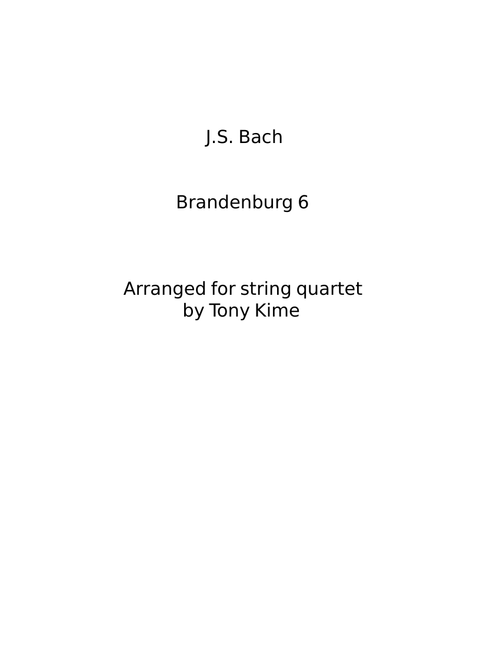 Brandenburg Concerto No.6 in B-flat major, BWV 1051 - Johann Sebastian Bach