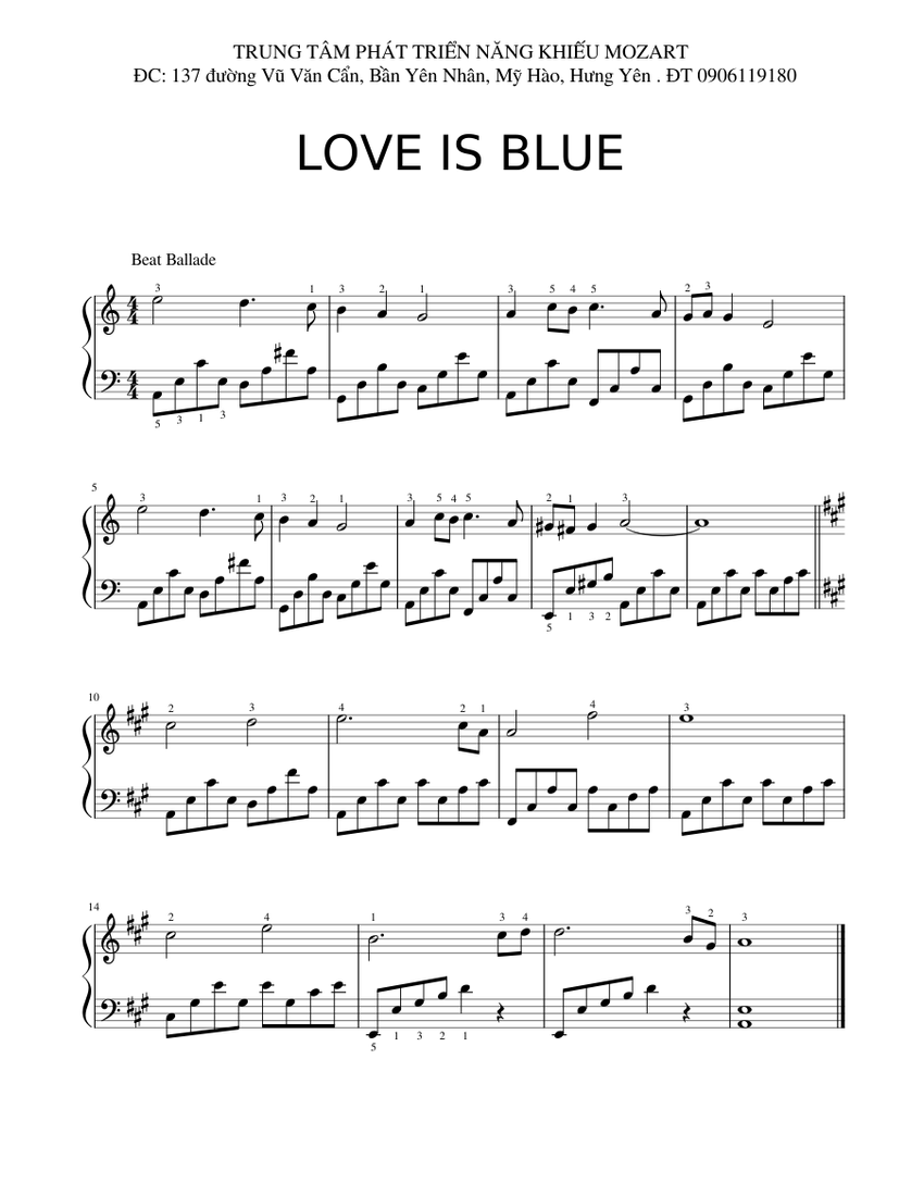 LOVE IS BLUE Sheet music for Piano (Solo)