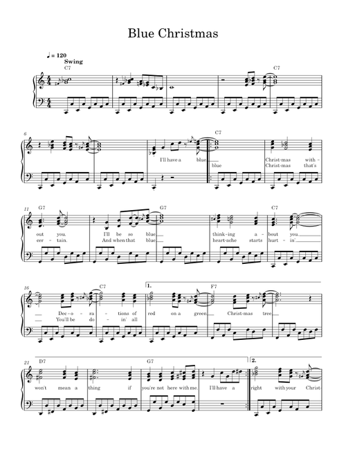 Blue Christmas - Elvis Presley (Boogie Woogie)