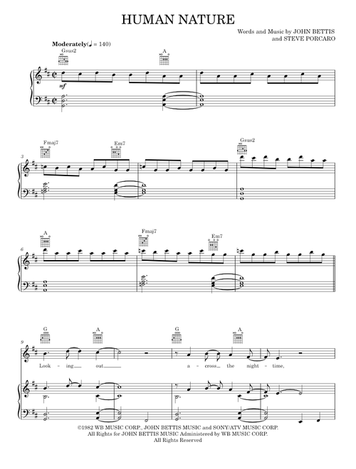 Human nature - Michael Jackson (Piano-Vocal-Guitar)