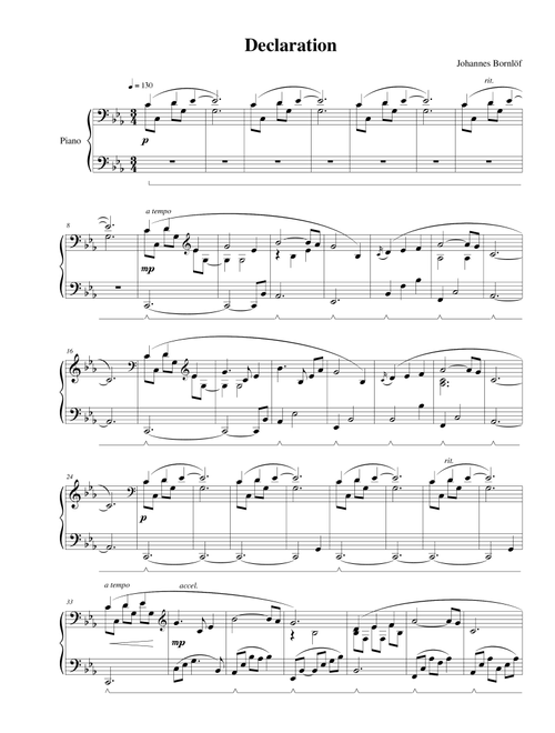 Declaration - Johannes Bornlöf (Piano Solo)