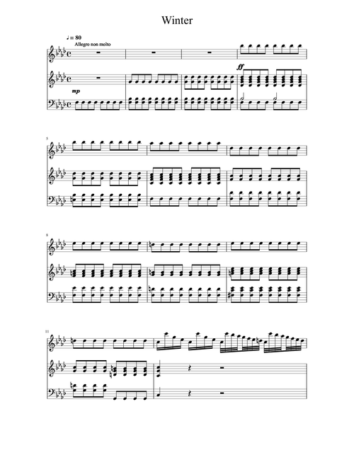 Vivaldi's 4 Seasons (Winter) movement 1 (Marimba)