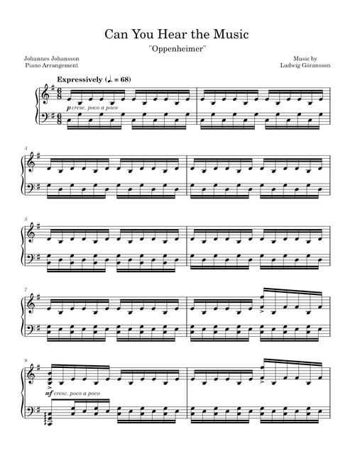Oppenheimer: Can You Hear the Music - Music by Ludwig Göransson Arrangement by Akmigone