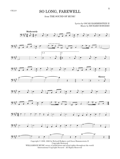 So Long, Farewell - Rodgers & Hammerstein (Cello Solo)