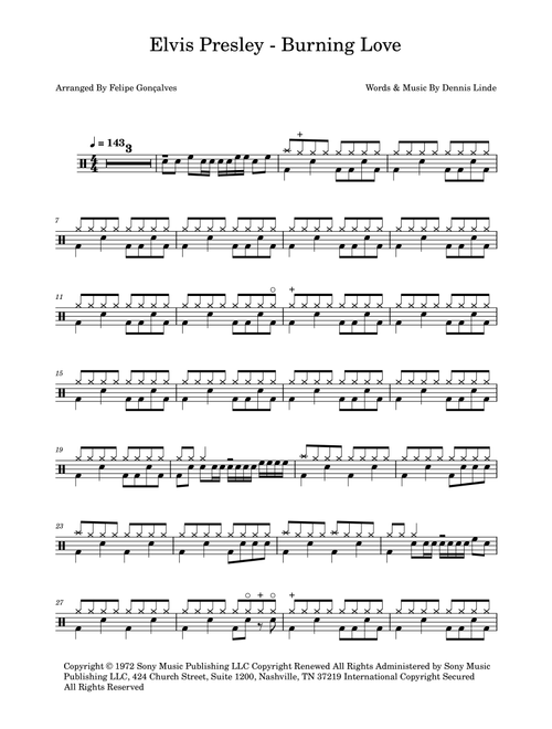 Burning Love (Arr. The Ninja) - Elvis Presley (Drums)