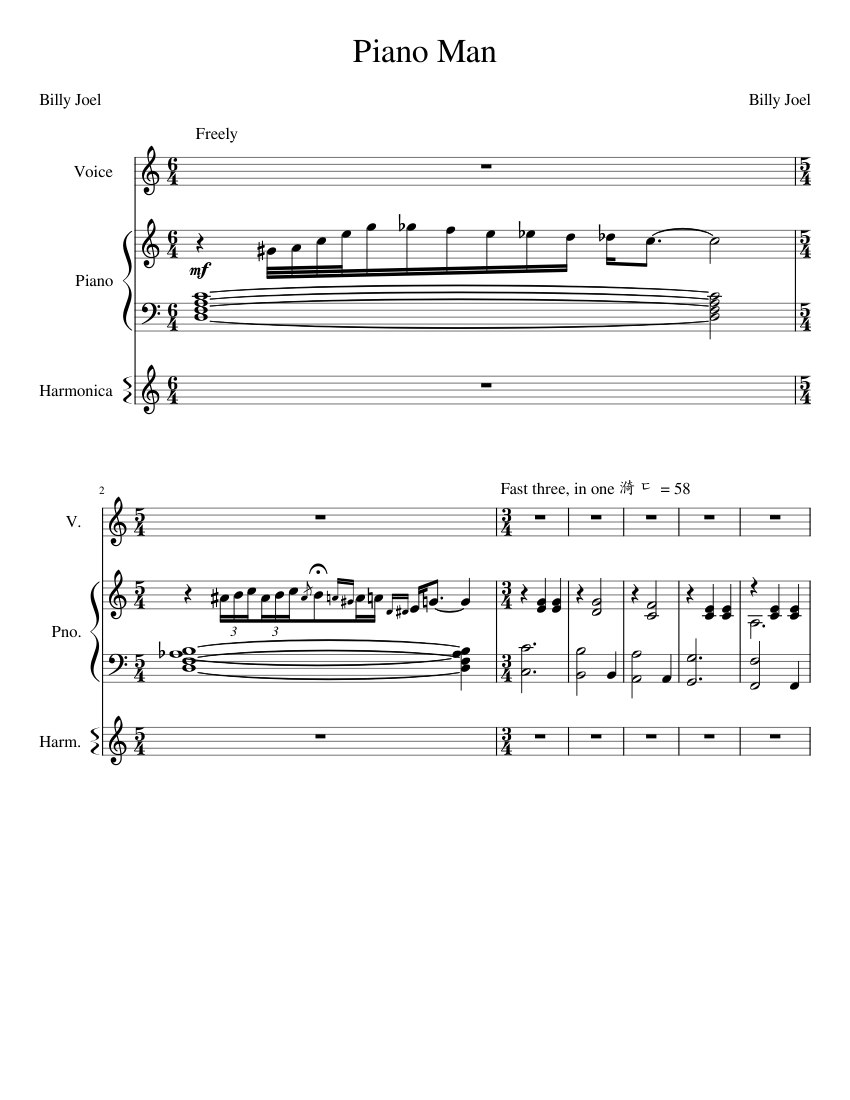 Piano man harmonica music online
