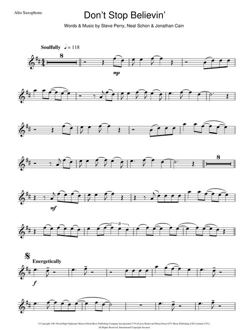 Don't Stop Believin' - Journey, Glee (TV Series), Glee Cast (Alto Sax Solo)