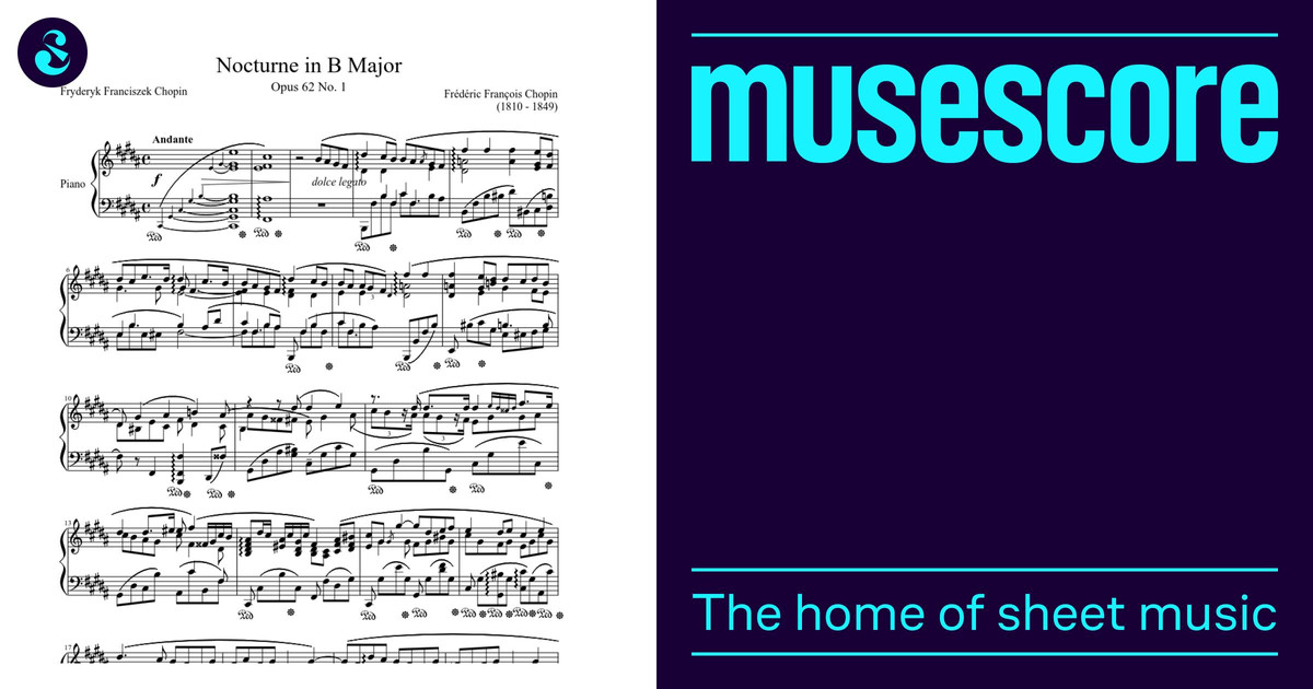 Nocturne Opus 62 No. 1 in B Major Sheet Music for Piano (Solo 