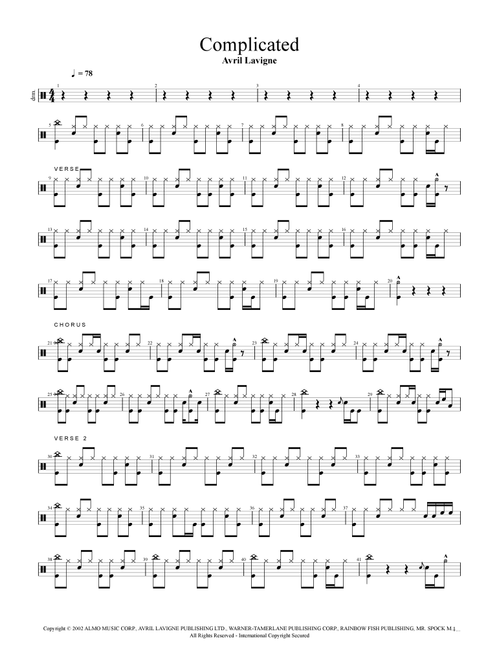 Complicated (Arr. Cyril Mayer) - Avril Lavigne (Drums)