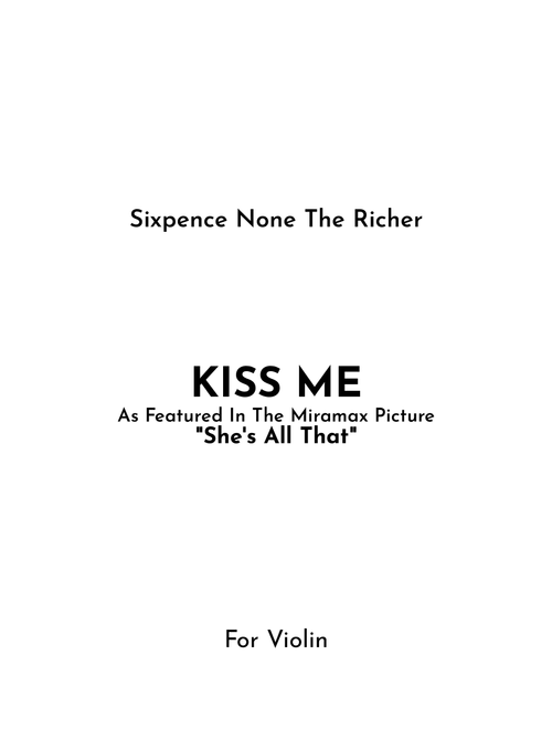Kiss Me (Arr. Jireh J.) - Sixpence None The Richer (Violin Solo)