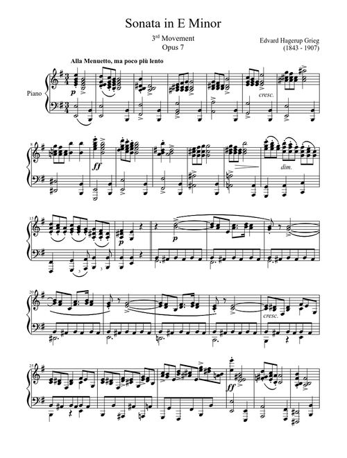Sonata in E Minor Opus 7, 3rd Movement