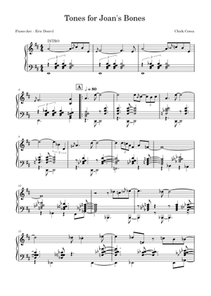 Tones for Joan's Bones - Chick Corea Sheet Music for Piano (Solo