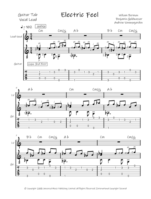 Electric Feel (Arr. Daniel Charles Kotval) - MGMT (Lead Sheet - Fake Book)
