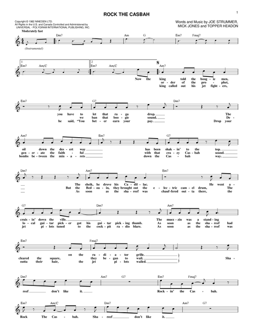 Rock The Casbah - The Clash (Lead Sheet - Fake Book)