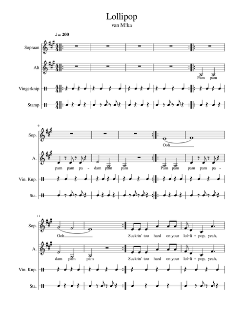 Lollipop by Mika (SA + body percussion)