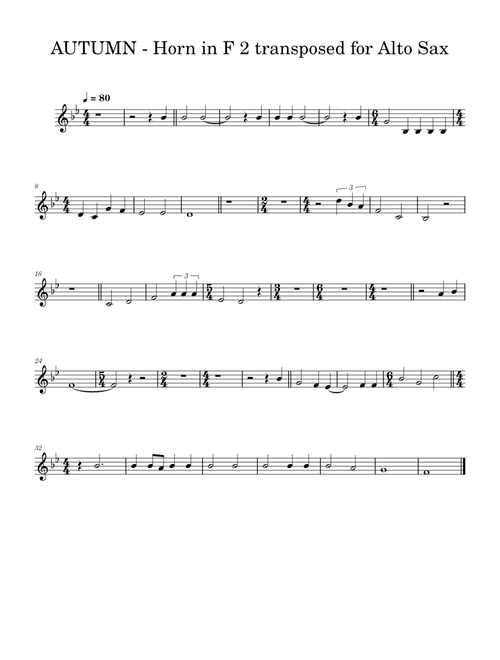 AUTUMN - Horn in F 2 transposed for Alto Sax.xml