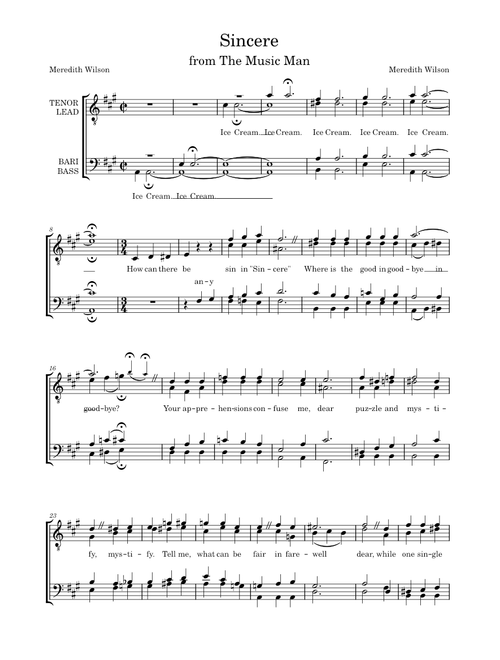 Sincere - from The Music Man