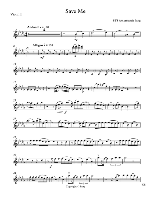Save Me (Arr. Amanda Pang) - BTS (String Quartet)