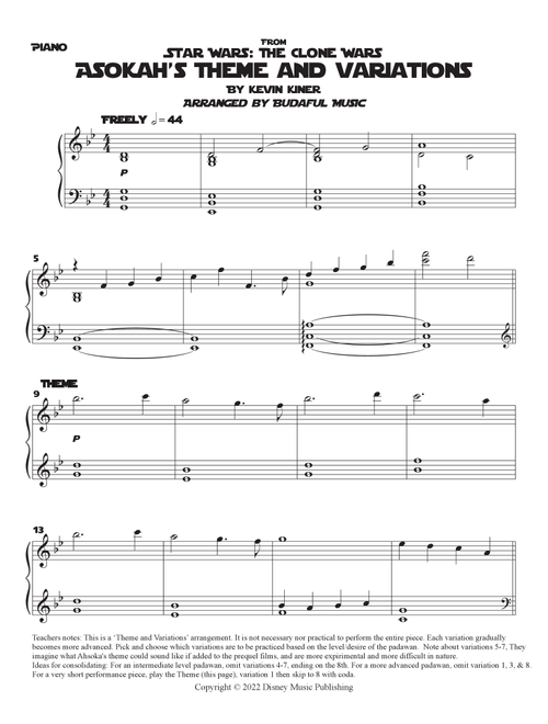 Ahsoka's Theme (Arr. Budaful Music) - Kevin Kiner (Piano Solo)
