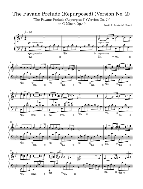 "The Pavane Prelude (Repurposed) (Version No. 2)" in G Minor, Op.49 – David R. Brake