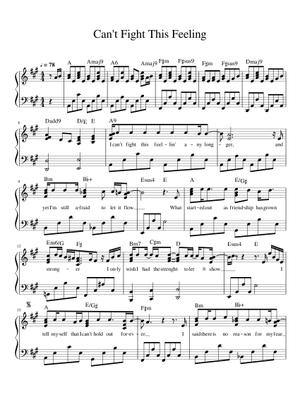 Can't Fight This Feeling – REO Speedwagon Sheet Music with Chords