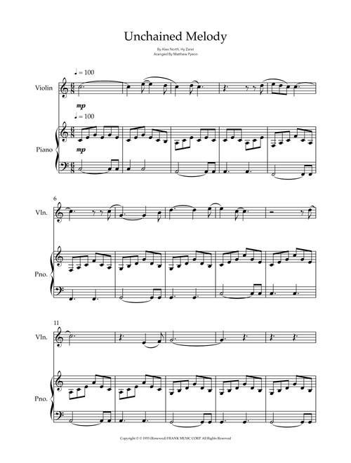 Unchained Melody (Arr. Matthew pyeon) - Al Hibbler (Violin and Piano)