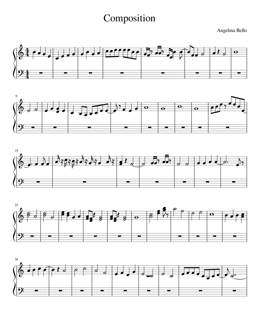 Composition Sheet music for Piano (Solo) Easy | Musescore.com