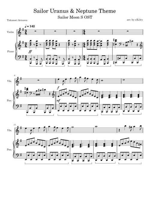 Sailor Uranus & Sailor Neptune Theme || Violin + Piano