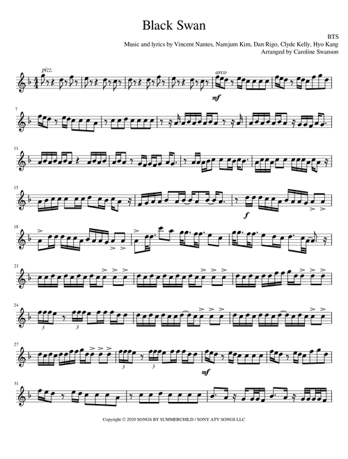 Black Swan (Arr. Caroline Swanson) - BTS (Violin Solo)