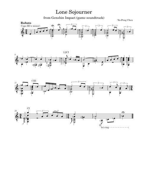 Lone Sojourner – Yu-Peng Chen