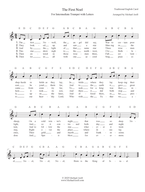 The First Noel for Trumpet (Arr. Michael Arell) - Whitney Houston, tobyMac, Mariah Carey (Trumpet Solo)