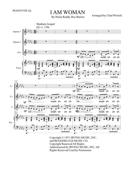 I Am Woman (Arr. Chad Weirick) - Helen Reddy (Choral, SSA)