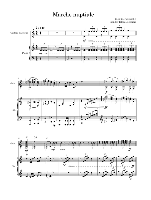 Marche nuptiale - Guitare & piano