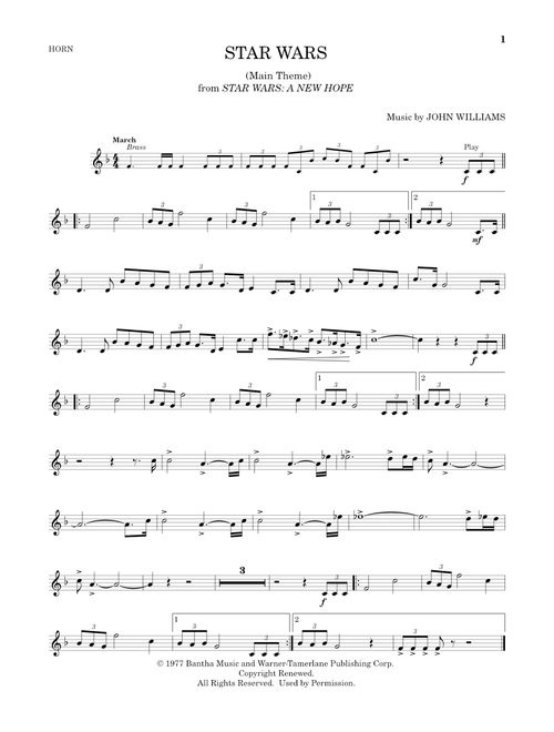 Star Wars (Main Theme) - John Williams (French Horn Solo)