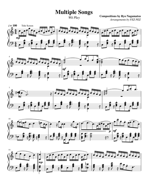 Wii Play Song Selection